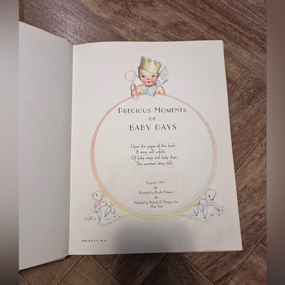 Lucile Patteson / BABY BOOK PRECIOUS MOMENTS OF BABY DAYS 1939 - Picture 2 of 6